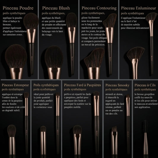 Set professionnel 10 pinceaux Beili –Vegan