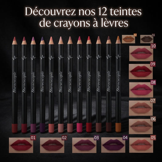 Set 12 crayons à lèvres mats waterproof